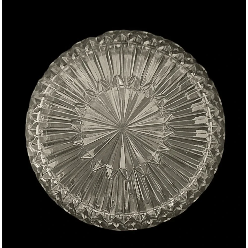 Vintage Modern Cut Glass Bowl 8 3/4" x 3 3/4" Heavy - Picture 7 of 8
